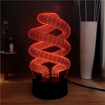 

Creative 3D Acrylic Illusion Geometric 7 Color Change Luster LED Dec Baby Sleep USB Base Table Night Mood Lamp Holiday Kids Gift