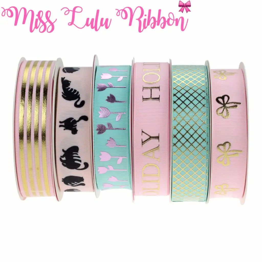 7/8 &quot22 мм с изображением милого котенка Grosgrain ленты цвета: золотистый розовая