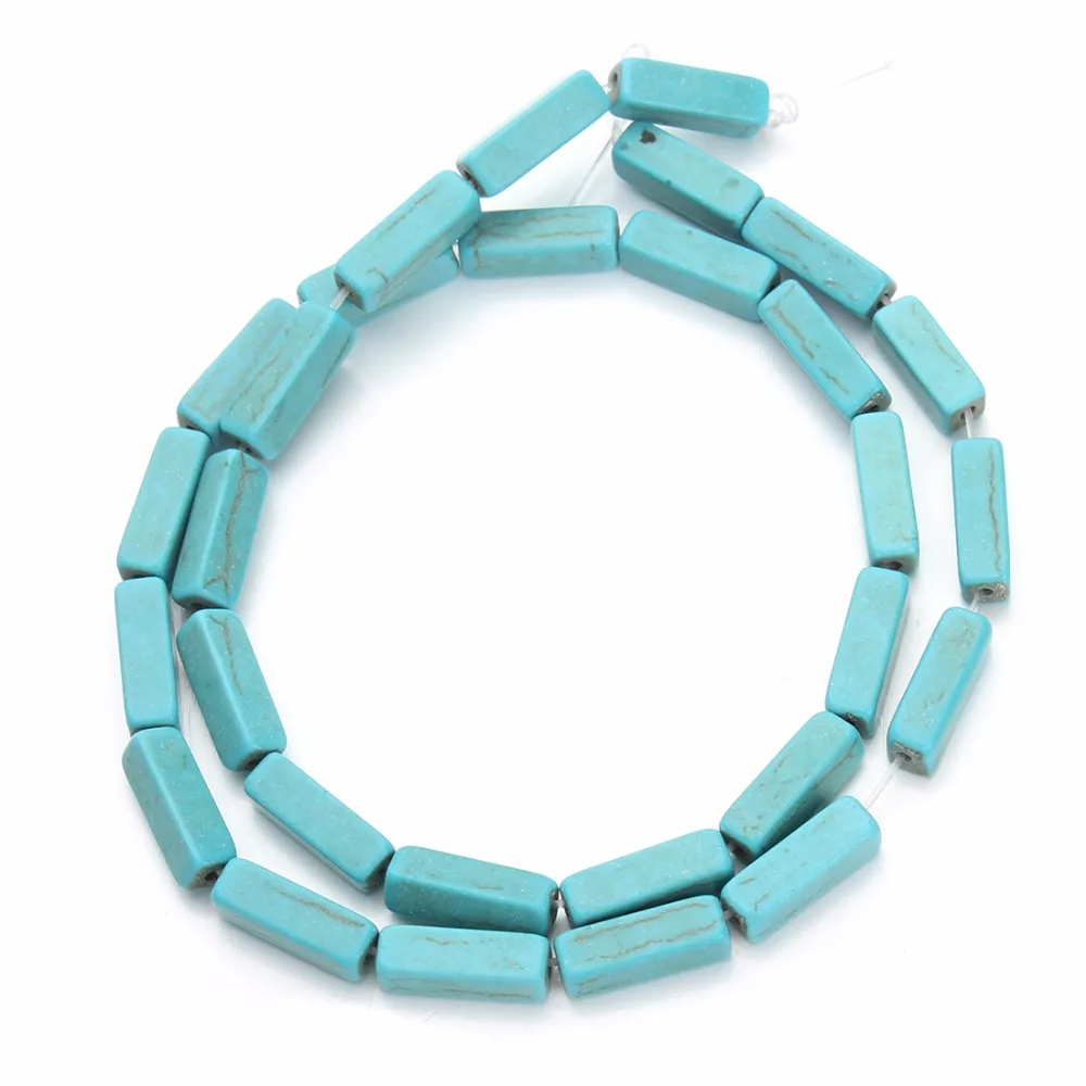 Louleur approx.29pcs/pack 4*4*13 мм кубовидной формы синий Свободные Spacer Бусины камень