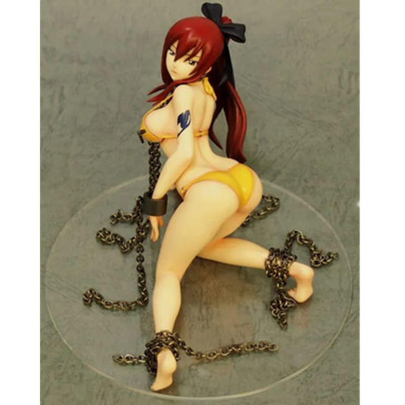 

Anime Figures FAIRY TAIL Magic Shooter Erza Scarlet Fairy Queen Swimsuit Kneeling Position PVC Action Figure Toy G828