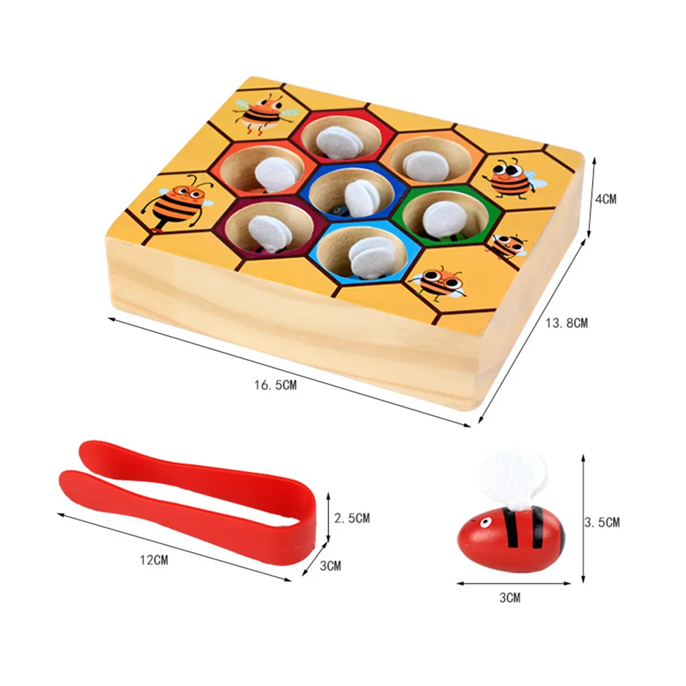 Конструкторы Игрушки улей игра улей доска 7 пчелы+ зажим Раннее детство образование строительство ранний Баланс Обучение ребенка Веселые деревянные игрушки