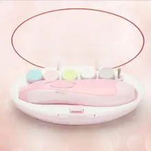 Горячие 6 в 1 светодиодные фонари Электрический Уход за детскими ногтями набор маникюрный Триммер ножницы для педикюра Безопасный детский инструмент для ногтей