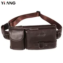 Yiang Пояса из натуральной кожи Сумки на пояс поясная сумка Телефонные Чехлы Сумки путешествия талии пакет мужской Малый талии мешок кожаный мешок