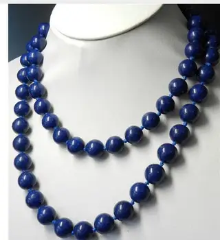 

Women jewelry choker anime gem chocker maxi collier Stunning 8mm Blue Lapis Lazuli Round Beads Necklace