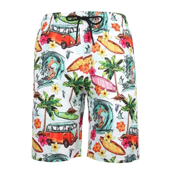 

Men Beach Swimwear Printed Swimming Pants For Men Polyester Summer Fashion Print Shorts Recreational Sports Beach Pants W329