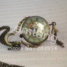 10 шт./лот, механические карманные часы, горячая Распродажа, антикварные винтажные латунные подвески, ожерелье, мужские, женские, девичьи ювелирные изделия на цепочке