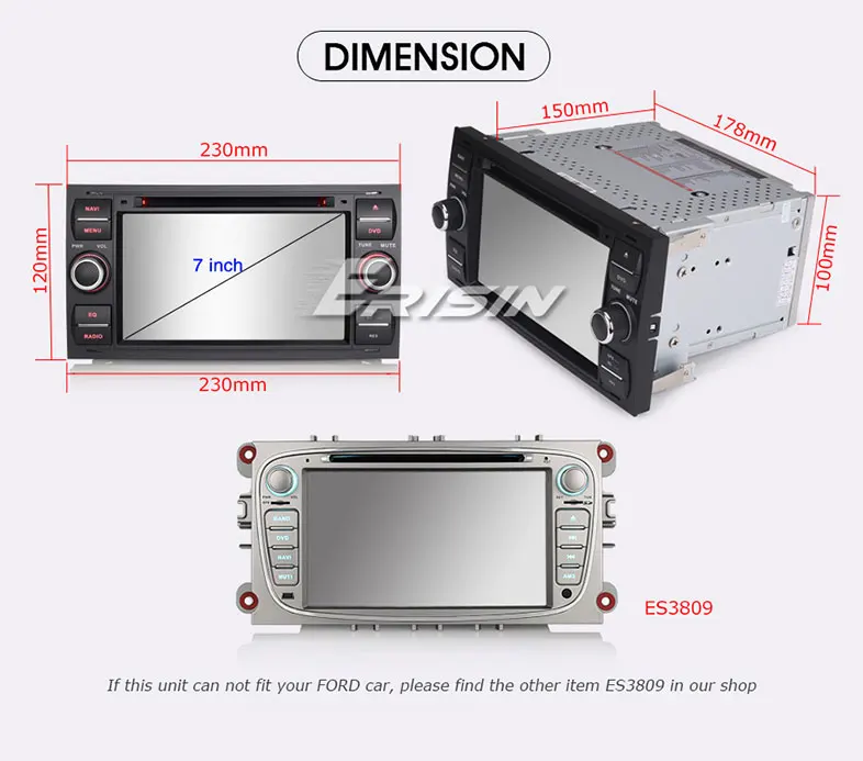 Sale 7" Android 8.1 OS Car DVD Multimedia Navigation GPS Radio for Ford Transit 2005-2011 & Ford Focus 2005-2007 & S-Max 2006-2008 20