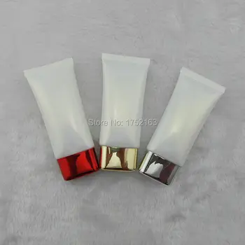 

Free shipping 50ML white Flat wash soft tubes ,with Silver lid,hand cream tubes,Plastic bottles,Lotion tubes,Cosmetics Packaging