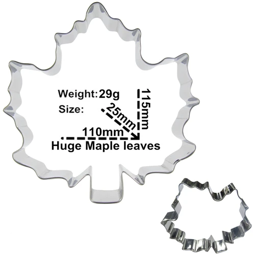 Формы для выпечки осеннего торта, печенья, печенья, Красного кленового листа, инструменты для украшения торта, прямые продажи - Цвет: 110mm x 115mm
