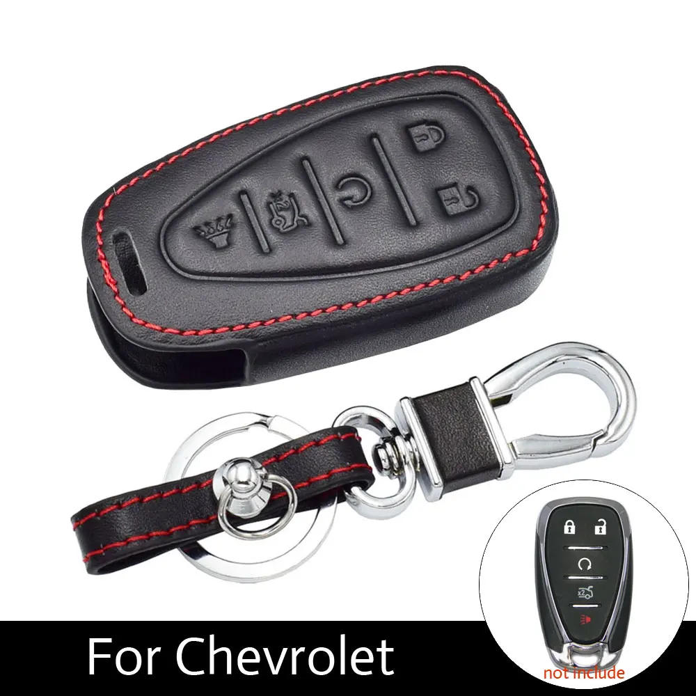 

ATOBABI Leather Car Key Case Keychain Holder Keys Bag For Chevrolet Camaro Cruze Equinox Malibu Sonic Traverse Remote Fobs Cover