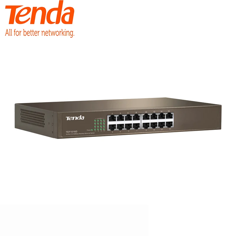 Tenda TEF1016D 16 port 10/100M 3,2 Гбит/с, Auto MDI/MDI-X, половина/полный DuplexFast энтернет сетевой коммутатор