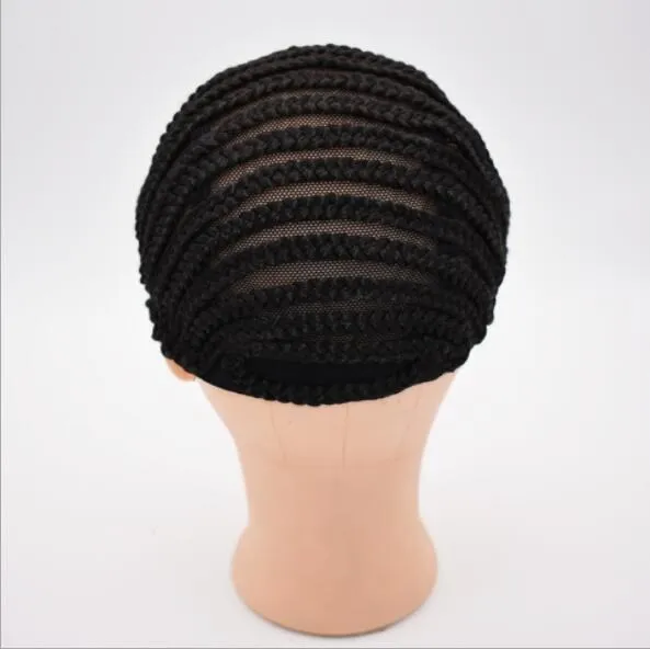 Новинка, большая шапка для вязания крючком, легкая прошивка, основа под парик, кепка для изготовления париков, растягивающая 52-66 см, супер эальстическая шапка из косичек черного цвета