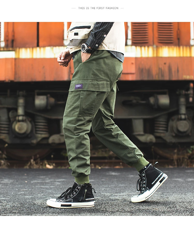 Весна Pantalon домашние штаны Тренировочные штаны комбинезоны Для мужчин модные штаны карго с множеством карманов Брюки свободные Повседневное шаровары мужской хип-хоп