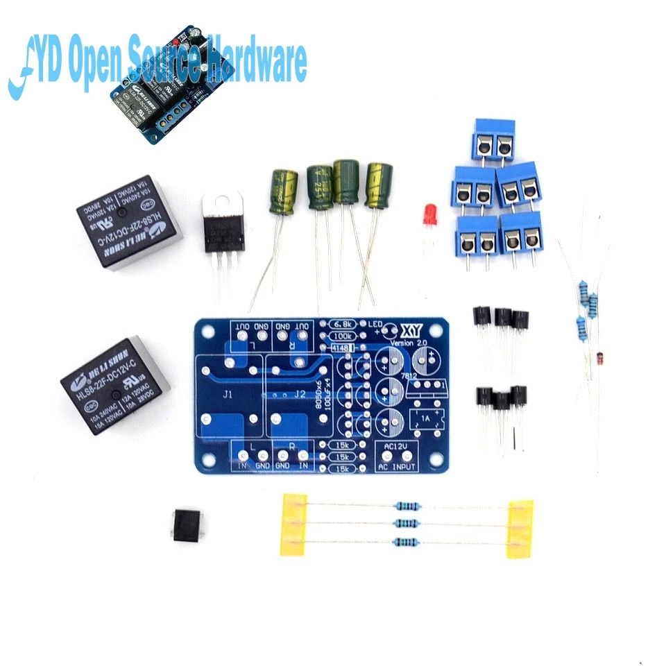 

Speaker amplifier board protection circuit double relay protector boot delay and DC detection DIY KIT