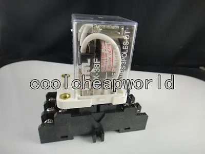 

JQX-38F DC 24V 40A 11 Pin 3PDT Coil Power Relay With Socket