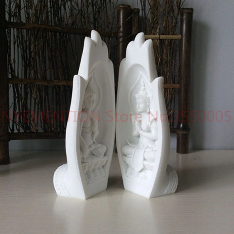 

20pcs/lot=10set Buddha Statue Monk Figurine Tathagata India Yoga Mandala Hands Sculptures Home Decoration Accessories Ornaments