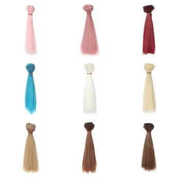 1 Pc 15*100cm Doll Accessories Straight Synthetic Fiber Wig Hair For Handmade Cloth High-temperature Wire Diy Texitle