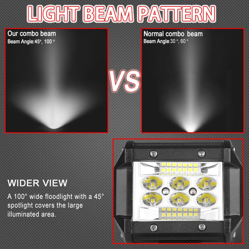 Лампа Worklight 4 дюйма 42 Вт 48 Вт 60 Вт внедорожный тонкий рабочий свет 12 в свет интерьер led 4x4 led трактор фара дальнего света для лодок