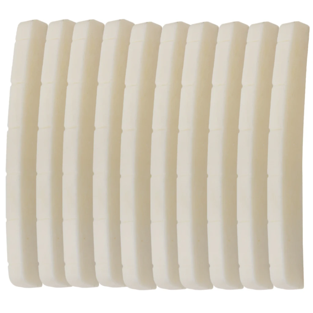 10x Ivory Curved Slotted Guitar Bone for Fender Stratocaster Tele Electric Guitar Bridge Saddle Nut