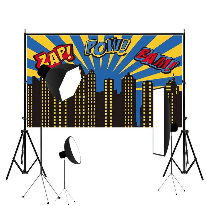 

Mayitr 1pc Super City Photography Backdrop 5x3ft Theme Building Studio Super hero Photography Photo Background Prop