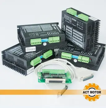 

FREE Breakout Board! ACT MOTOR 4 axis Nema 34 stepper motor Driver DM860,peak 7.8A ,256micsteps CNC