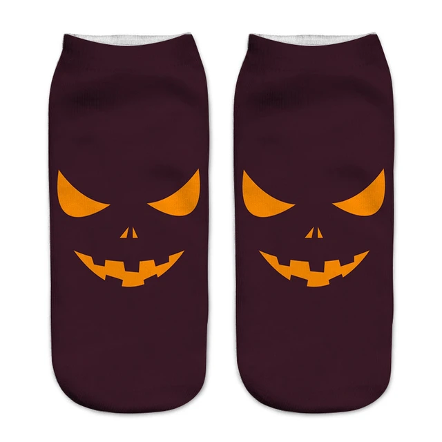 2018 New Arrival Hallowmas Socks Women 3D Print Halloween Pumpkin Creator Free Witch Cool Polyester Novelty Socks 1