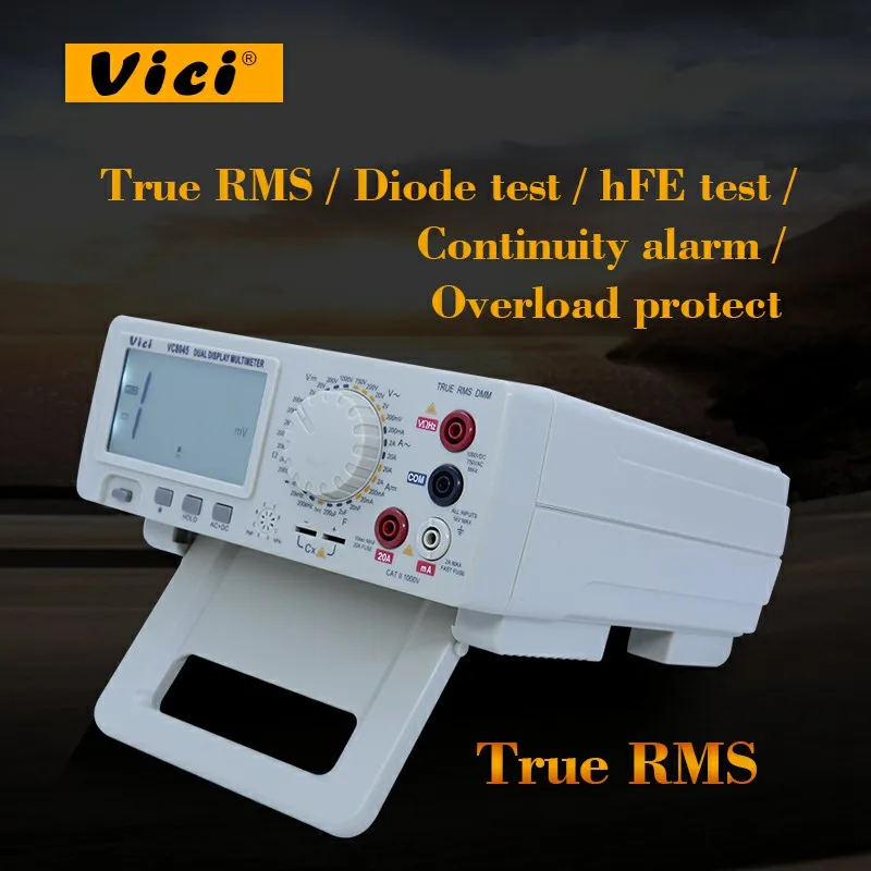 

Vici VC8045 Bench type true RMS Digital Multimeter 4 1/2 True RMS DCV/ACV/DCA/ACA Resistance,Capacitance,Hz,hFE,Diodes tester
