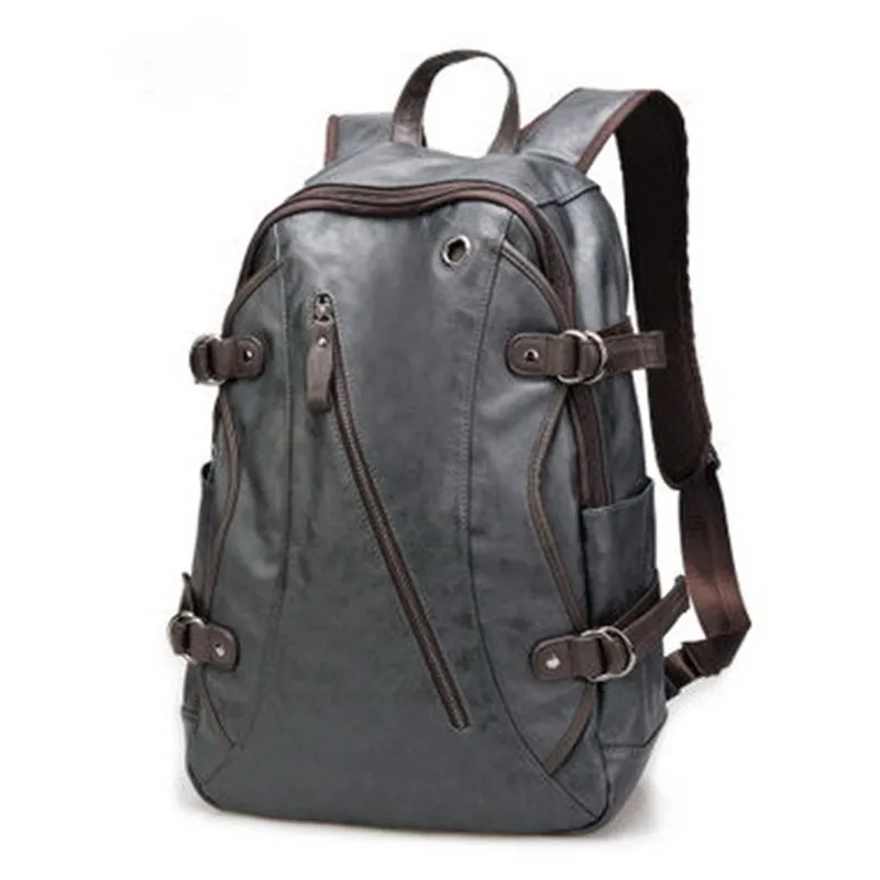 Сплошной цвет(5) pu кожаный мужской повседневный рюкзак wo Мужская школьная сумка 1" Дорожная сумка для ноутбука 46*28 см