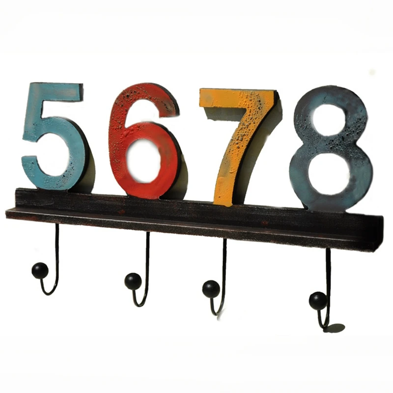 Cool Number Pattern Wall Hook Home Decoration Coat hanger Creative