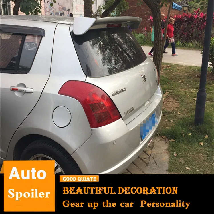 

For 2005-2015 Suzuki Swift Spoiler Sport ABS Material Car Rear Wing Primer Black Color Trunk Rear Spoiler 2007/08/09/2010/11/12