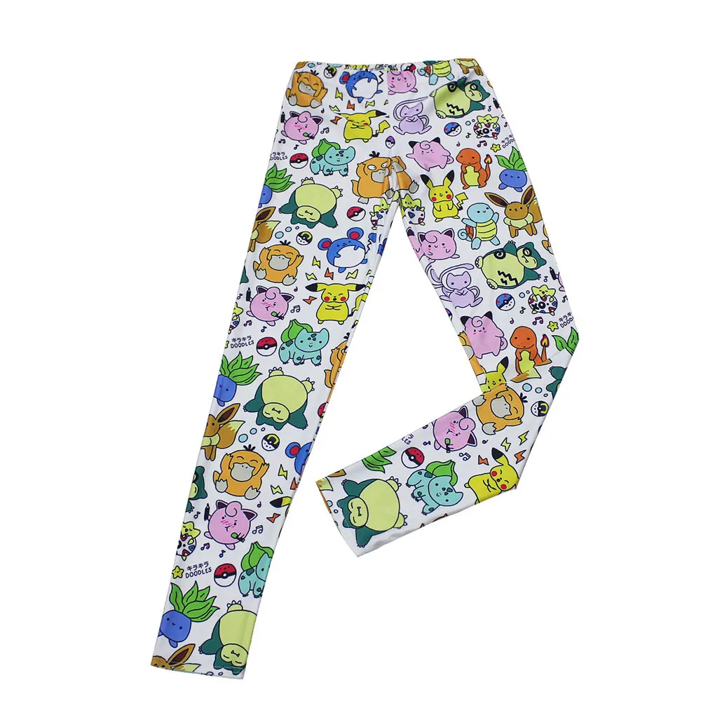 amazon leggings FCCEXIO Simple Cartoon Pokemon GO Designs Gray Female Leggings Spring Casual Women's Stretch Legging Soft Jegging Fitness Legins faux leather leggings