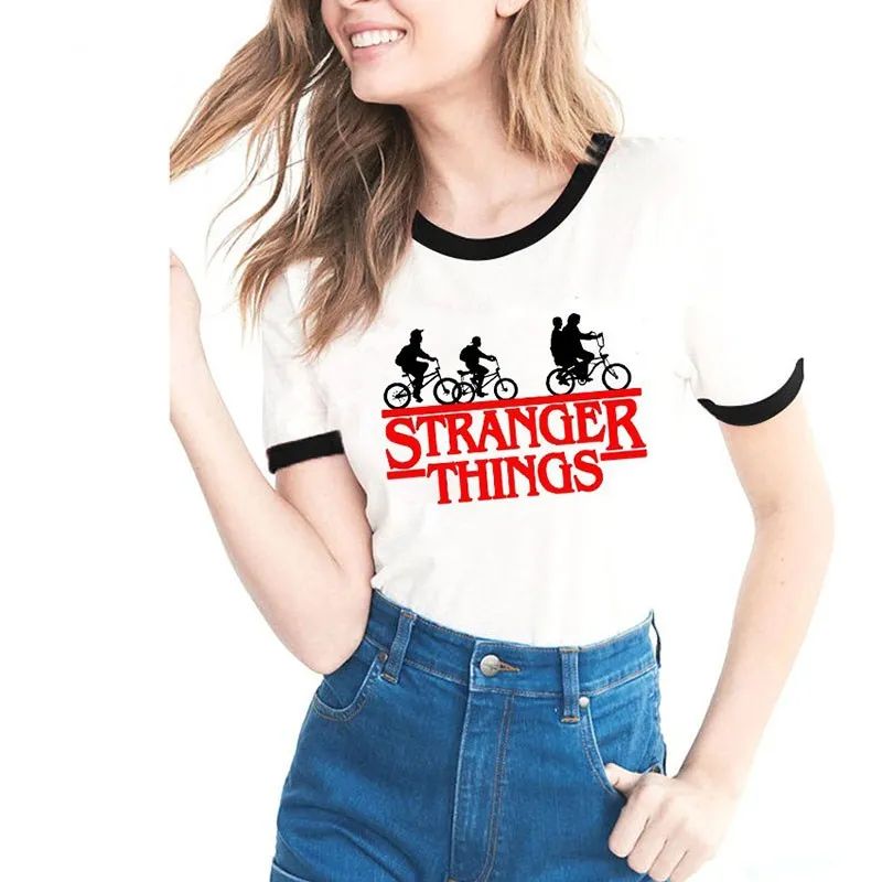 Stranger Things T shirt Women 2019 Summer Letter Printing Vogue T shirt ...