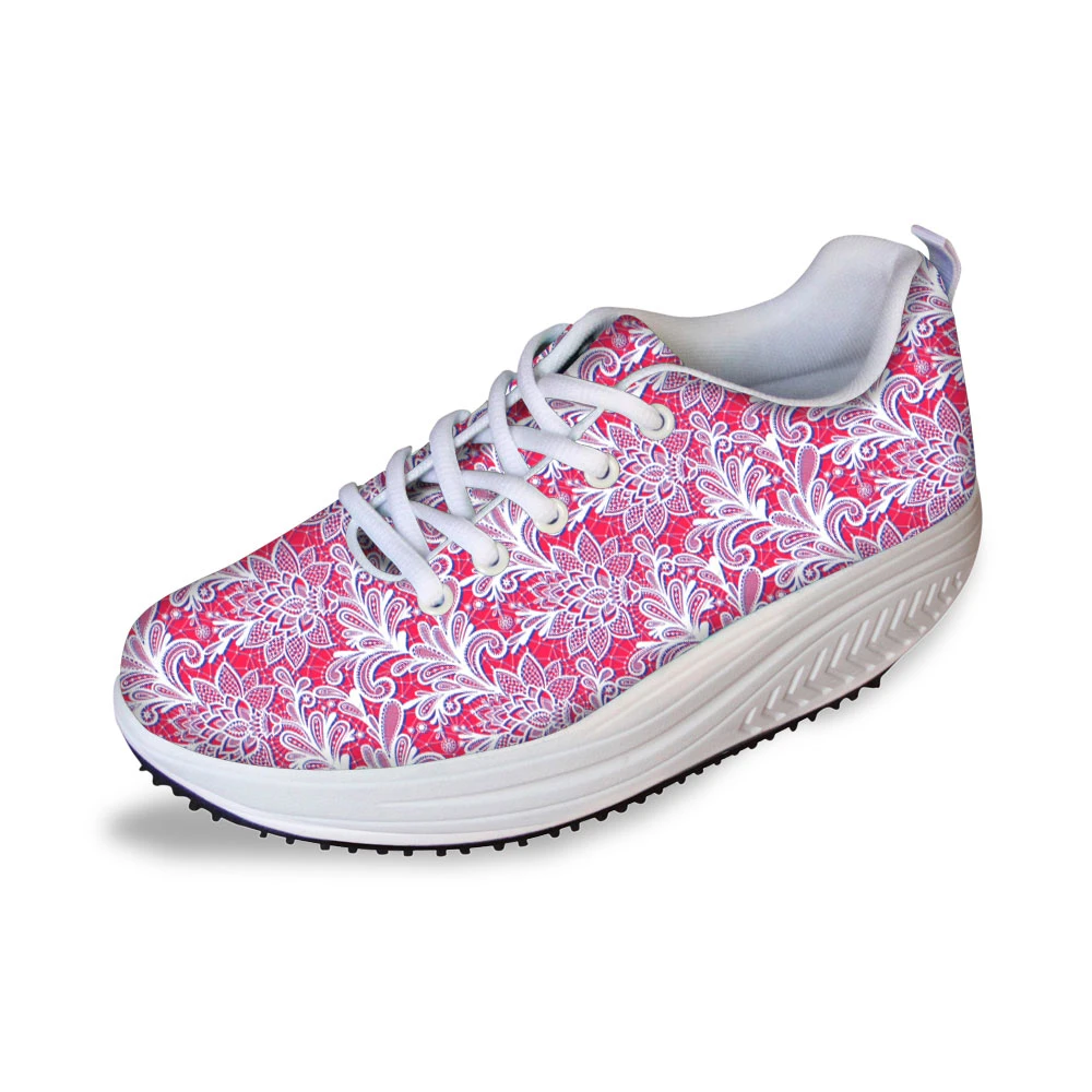 

NOIDYDESIGNS Fashion Lace Up Slimming Swing Shoes Women Breathable Platform Shoes Casual Female Lose Weight Fitness Shoes