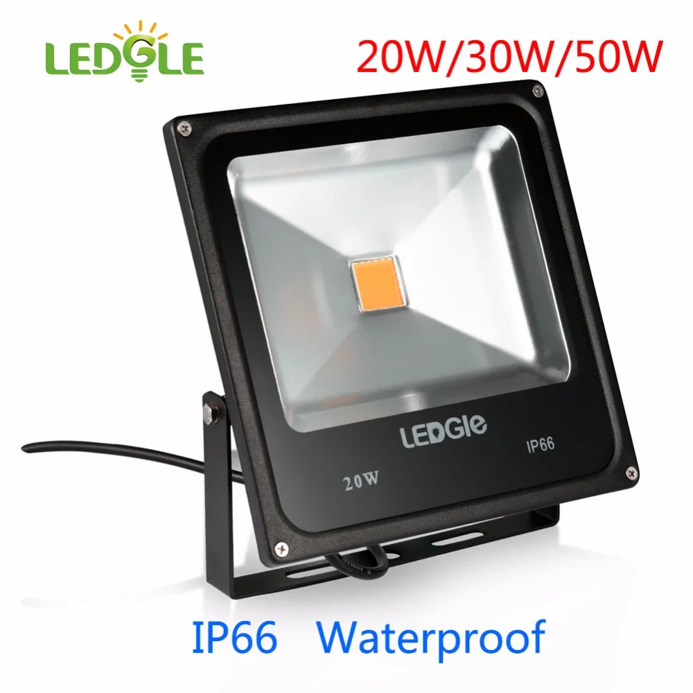 

LEDGLE 20W/30W/50W IP66 Waterproof COB LED Bead Bright LED Flood Lights Outdoor Floodlights Waterproof LED Wall Washer Warm/Cold