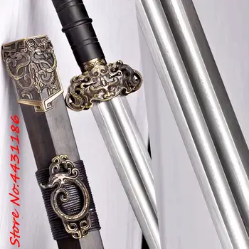 

Hand-Forging Double Groove Damascus Steel Edge Sharp Chinese Knight-errant Sword KungFu Han Jian China LongQuan Handmade