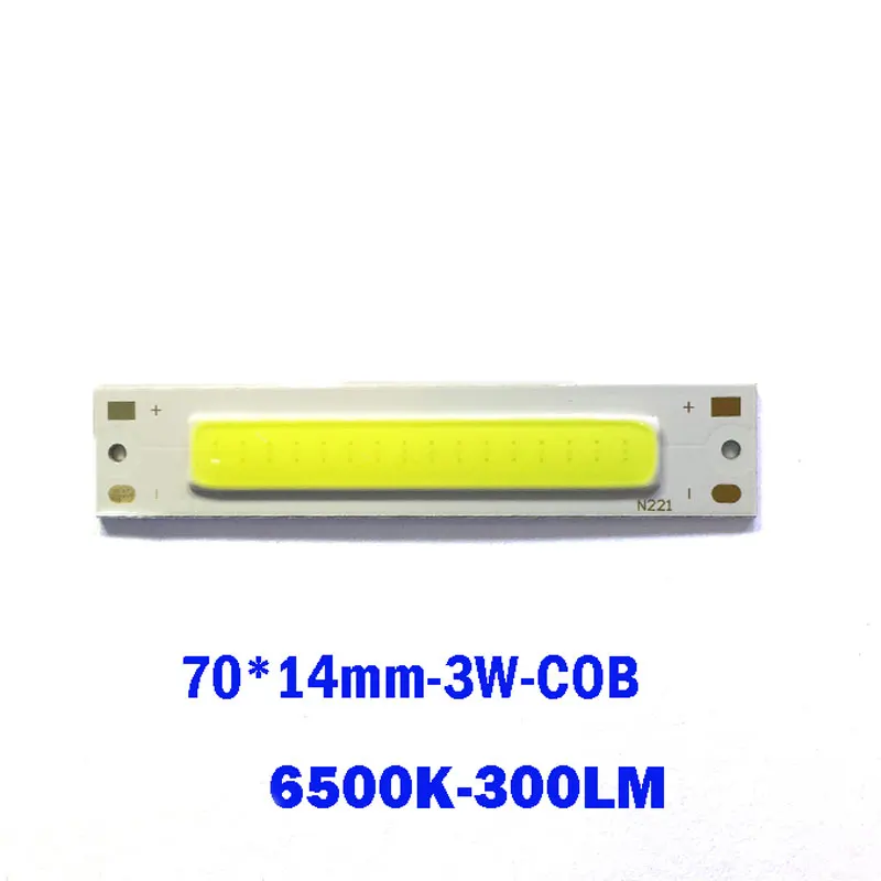 

5 шт., светодиодный светильник COB 70*14 мм, 3 Вт