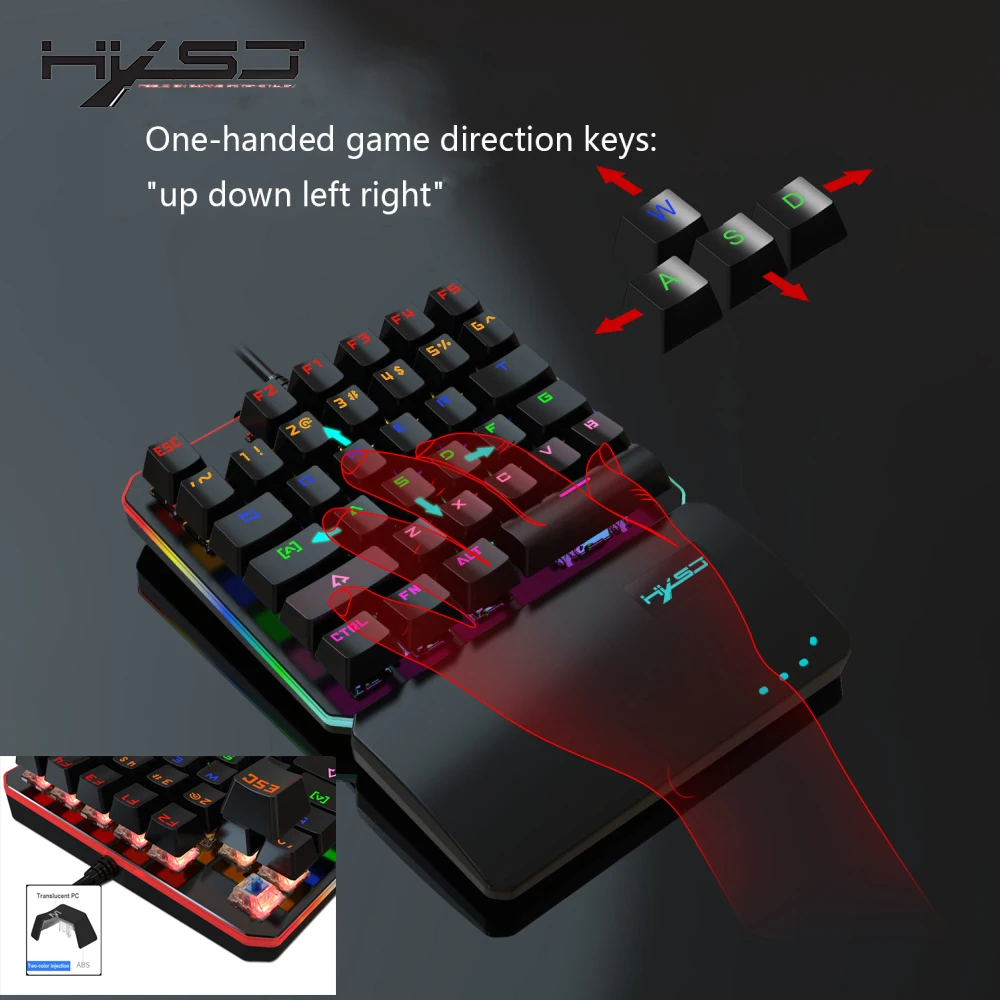 HXSJ Новая Механическая клавиатура RGB с маркировкой 35 клавиш несколько режимов