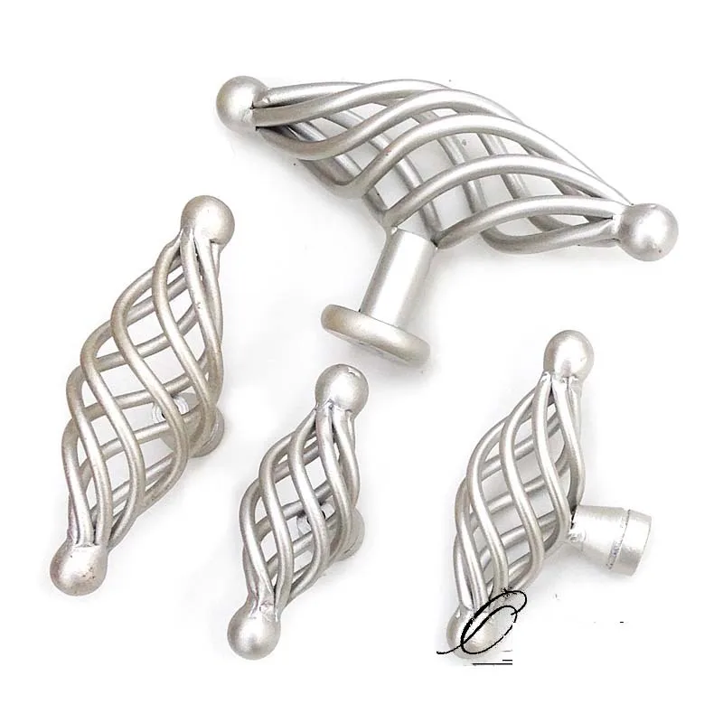 

Champagne Silver Door Cabinet Drawer Knob Handle Knob Black, Birdcage Cabinet Handle Pull Knob Antique Metal Pull Handle 65mm