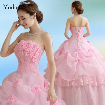 Hot Sale Sweet 16 Dresses Quinceanera Dresses Cheap Quinceanera Gowns Red/Pink Floral Masquerade without Petticoat Ball Gowns