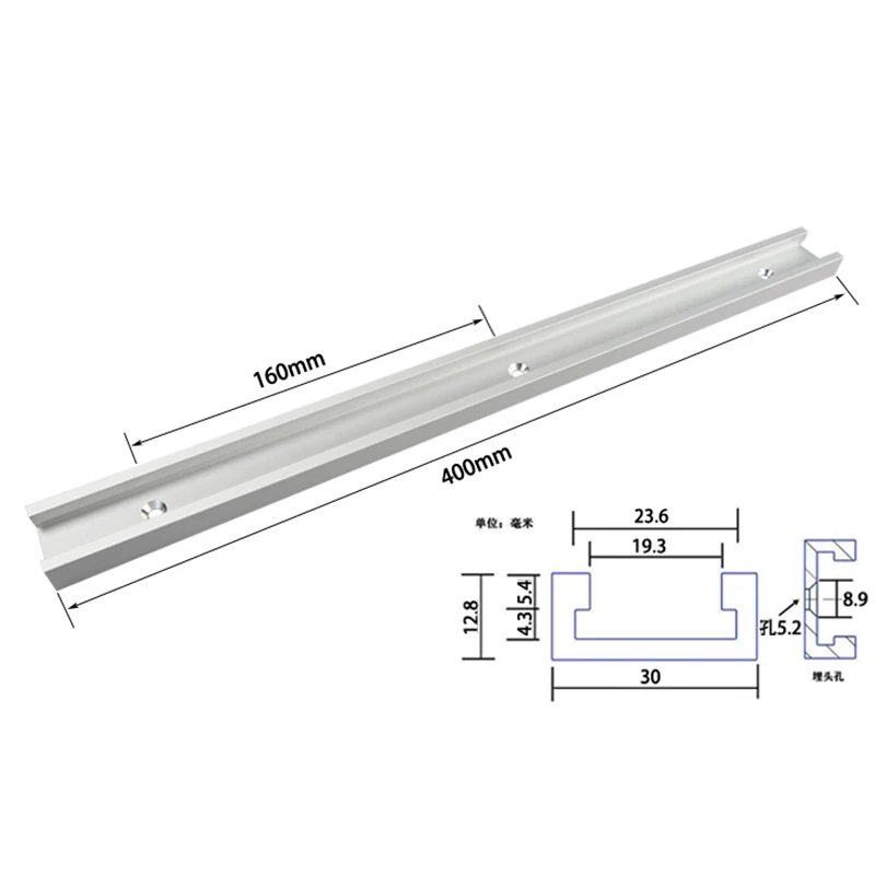 Стандартный алюминиевые Т-образная дорожка Деревообработка Т-образными пазами дорожка для фрезерный станок инструмент Аксессуары 300/400/500/600/800/1000 мм