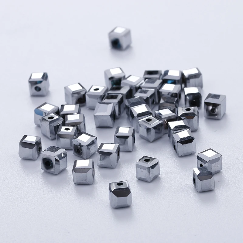 5600 100pcs 6mm Austrian Crystal Cube Square Glass Beads DIY Jewellery