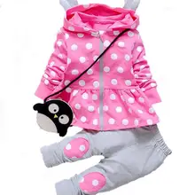 Комплекты одежды для маленьких девочек; Модный комплект принцессы в горошек с капюшоном; комплект одежды для девочек; Одежда для маленьких детей; брючный костюм