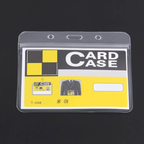 10 x Show четкая Вертикальная идентификационной Карты Пластик карман владельца Чехлы 98x86 мм