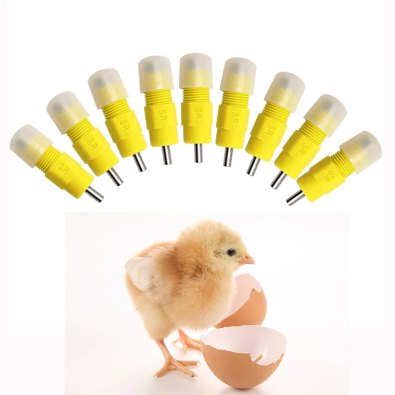 10pcs Chicken Nipple Feeder Drinking Water Dispenser Pou Try