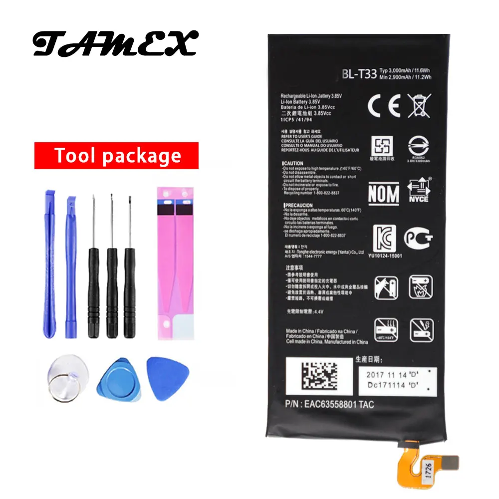 

BL-T33 Battery For LG Q6 M700A M700AN M700DSK M700N 3000mAh Replacement Li-ion Rechargeable Phone Batteria + FREE tools