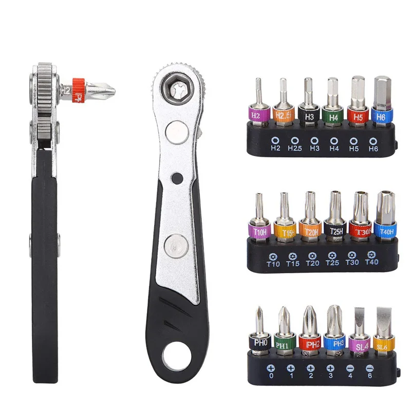 Universal-Micro-Ratchet-Wrench-Screwdriver-Bit-Set-with-Reversible-Drive-handle-Phillips-Slotted-Torx-1-4