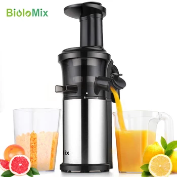 

BPA FREE Stainless Steel 200W Masticating Slow Juicer Fruit and Vegetable Juice Extractor Compact Cold Press Juicer Machine