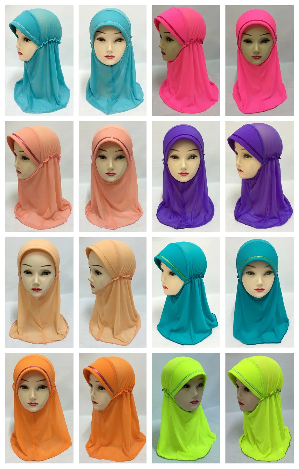 Детский хиджаб для девочек 12 цветов головной убор шали|islamic hijab caps|islamic hatshawl hat |