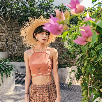 

Swimsuit Female Swimwear Women's Two-Piece Tankini Women Womens Swim Wear 2019 New Arrivals Korea Sexy Polyester Dot