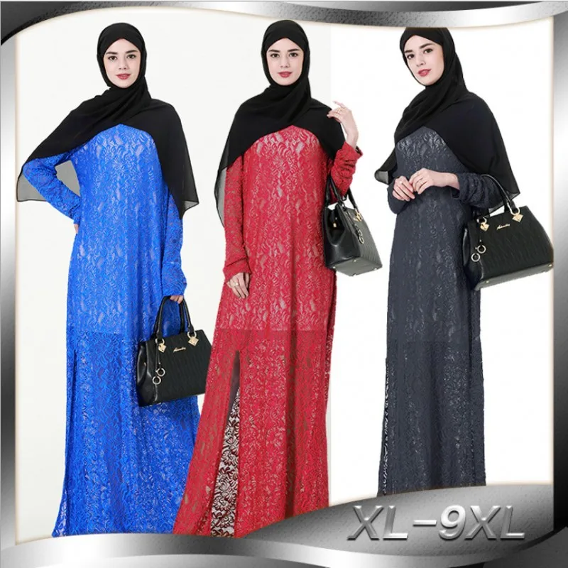 

Newest Large Size Solid Sexy Party Dresses Vestidos Kaftan Abaya Women Muslim Dress Cocktail Long Sleeve Vintage Maxi Islamic